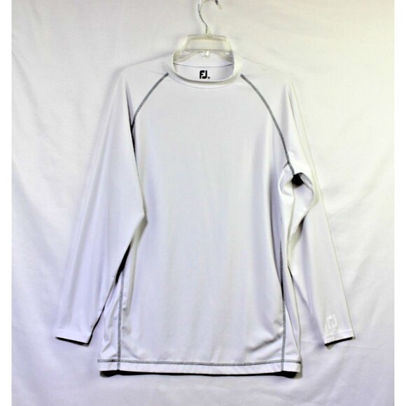FootJoy Shirt Mens Extra Large White Long Sleeve Golf Crew Neck Base Layer - Picture 8 of 8